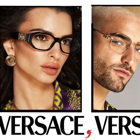 versace glasses with versace on the side|clear versace glasses on face.